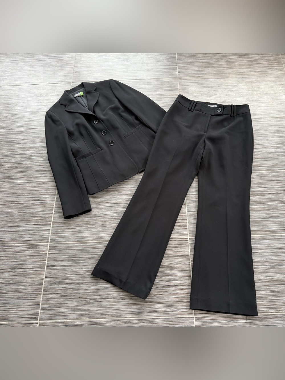 Classic Black Women's Lined Dress Pants with Matching Lined Blazer